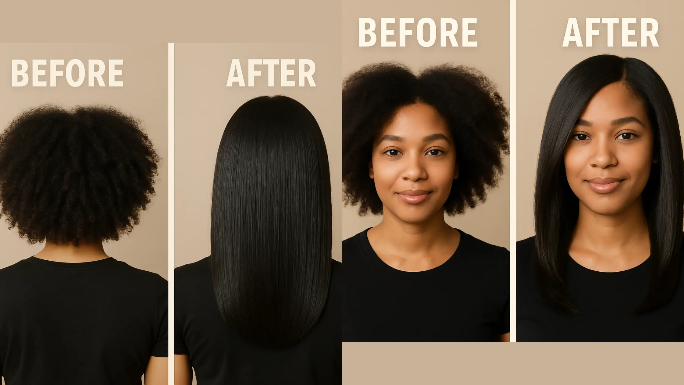 silk press with before and after pictures