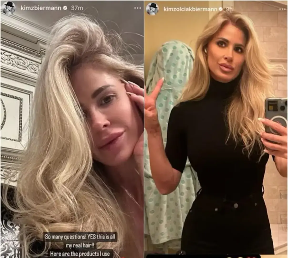 kim zolciak shows her natural hair