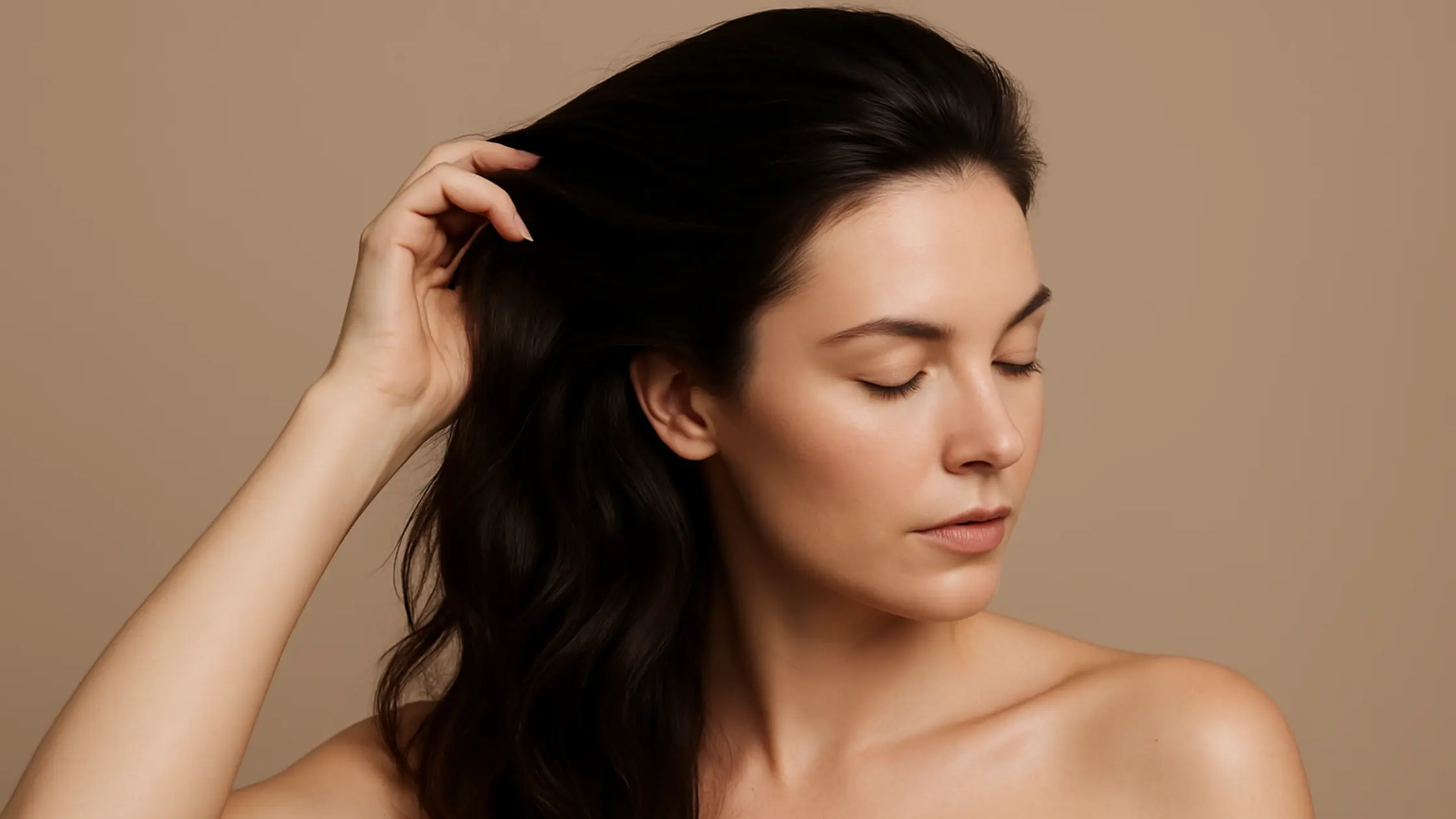 woman showing her fallen strands when she is intermittent fasting