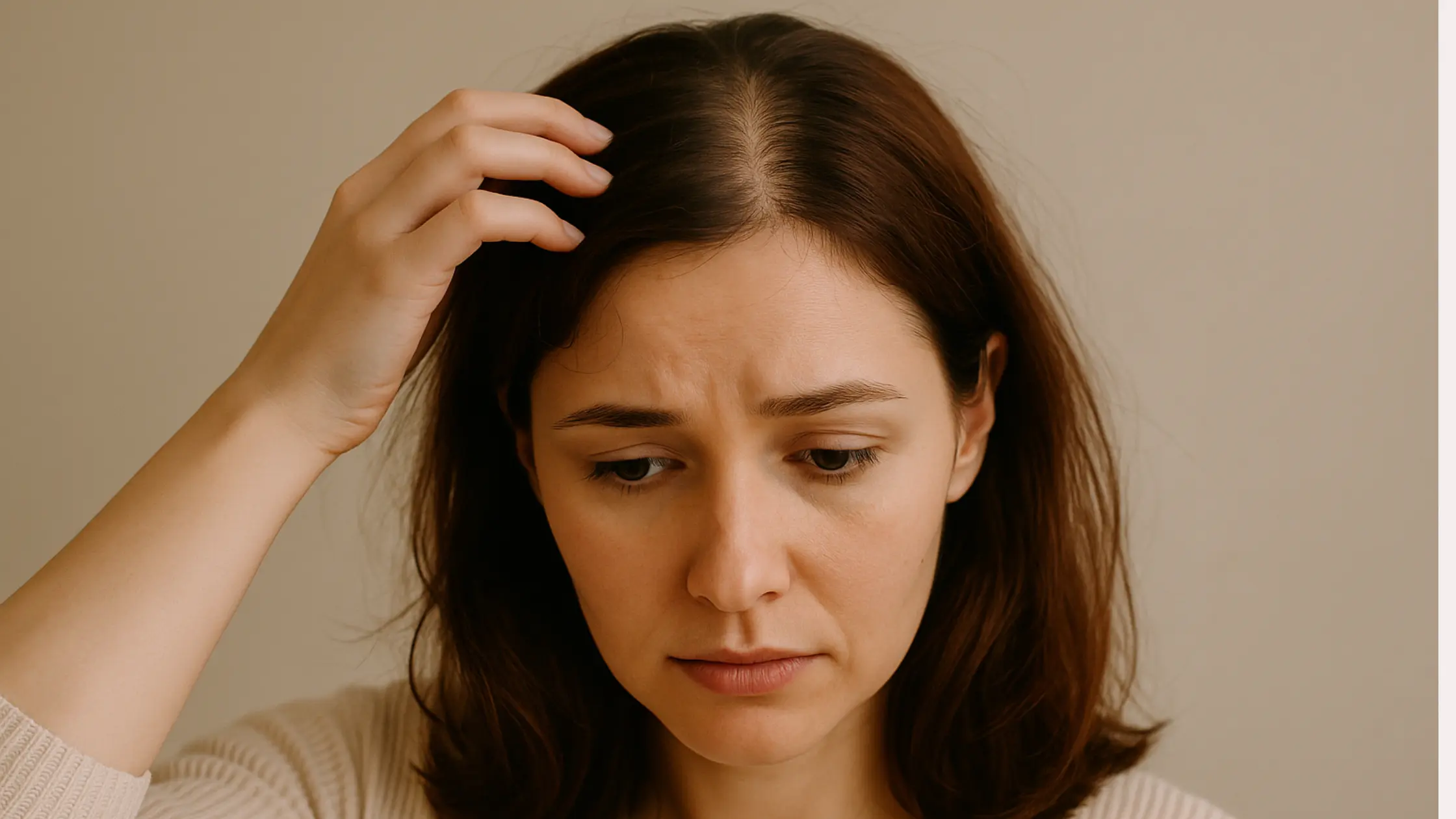 Woman getting hair transplant